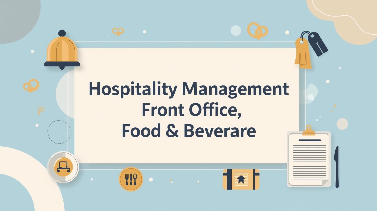 Hospitality Management (Front Office, Food & Beverage)​